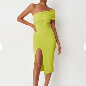 Lime One Shoulder Dress